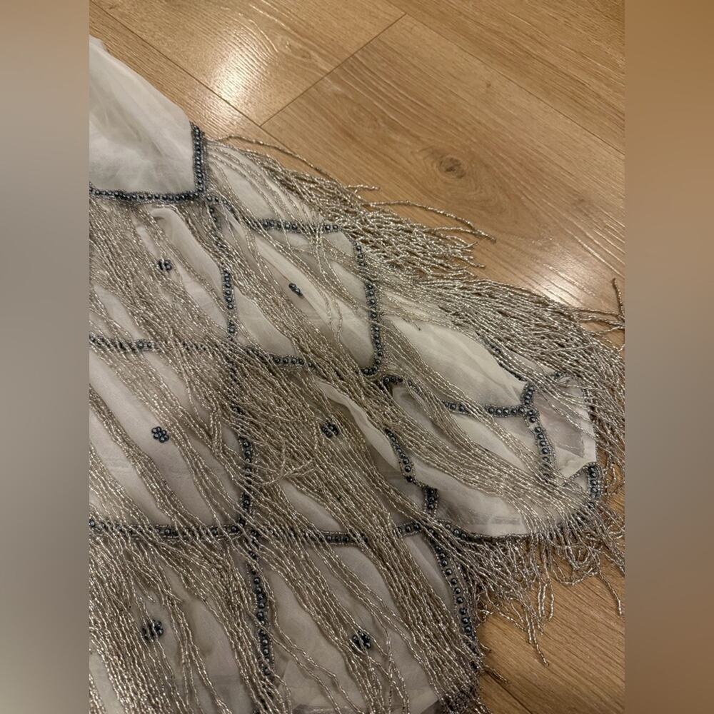 Unique Vintage Sheer Flapper Dress XL Art Deco 1920s Gatsby Inspired Beaded - Picture 6 of 8